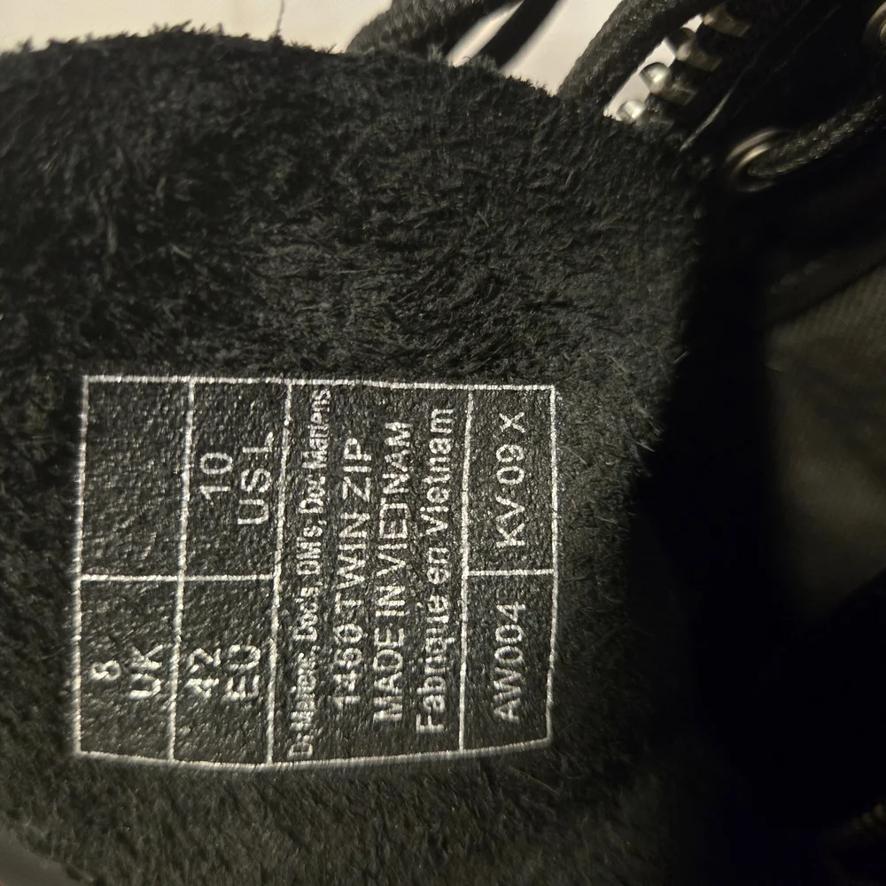 Dr. Martens Black Leather Moto Boots with Silver Zippers - Picture 6 of 8